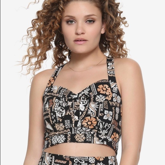 Disney Moana Retro Crop Top Womens Sz Small Hot Topic Exclusive Her Universe - Picture 11 of 12